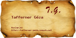 Tafferner Géza névjegykártya