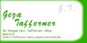geza tafferner business card